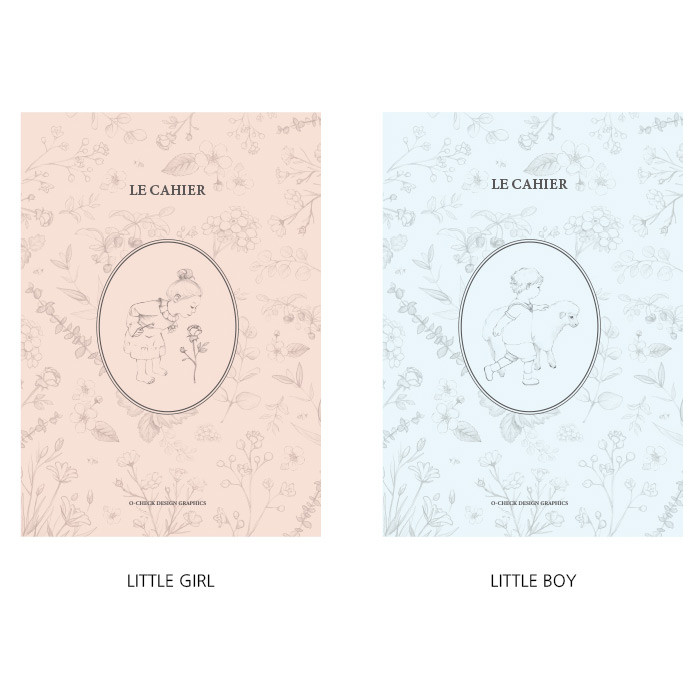 Option - O-check Le cahier little boy and girl large lined notebook